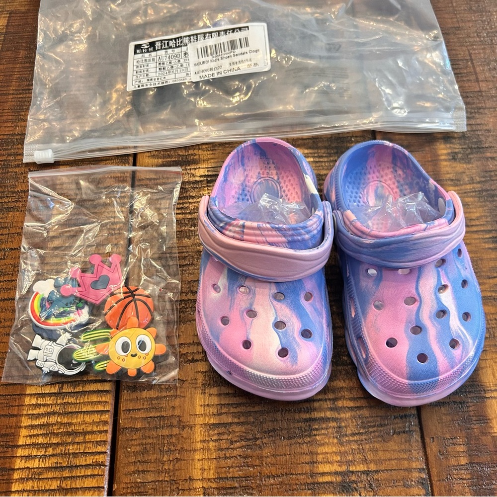 Kids Colorful Clogs with Charms - Crocs